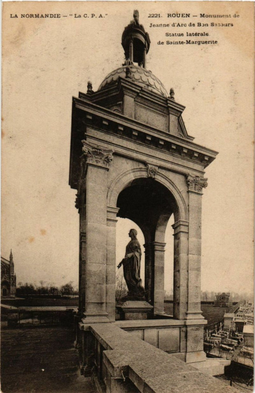 Carte postale ancienne Rouen-Monument de Jeanne d'Arc de Bon Secours à Rouen
