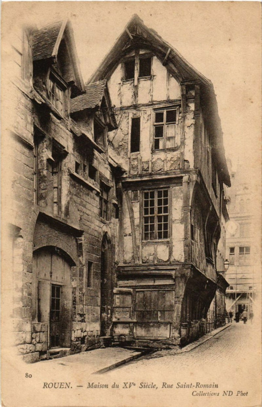 Carte postale ancienne Rouen-Maison Rue Saint-Romain à Rouen