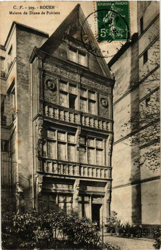 Carte postale ancienne Rouen-Maison de Diane de Poitiers à Rouen