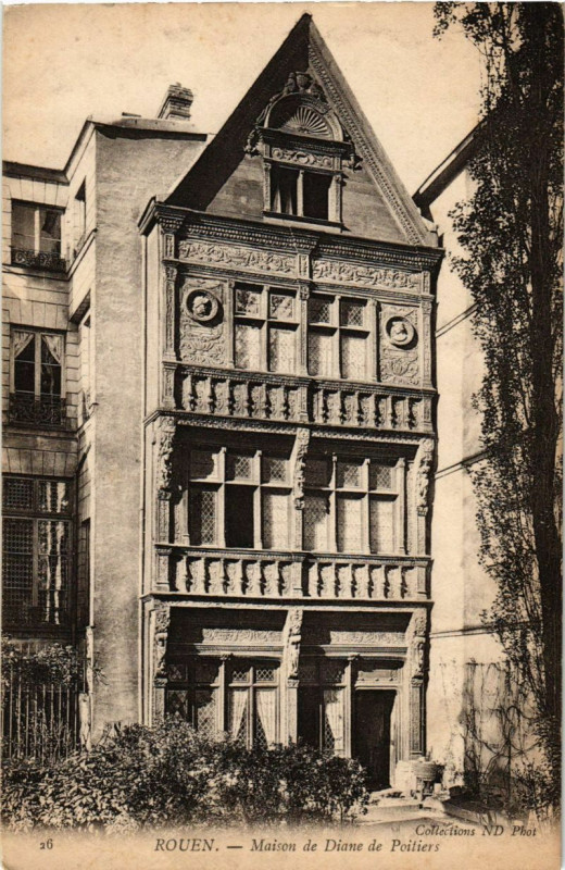 Carte postale ancienne Rouen-Maison de Diane de Poitiers à Rouen