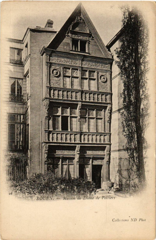Carte postale ancienne Rouen-Maison de Diane de Poitiers à Rouen