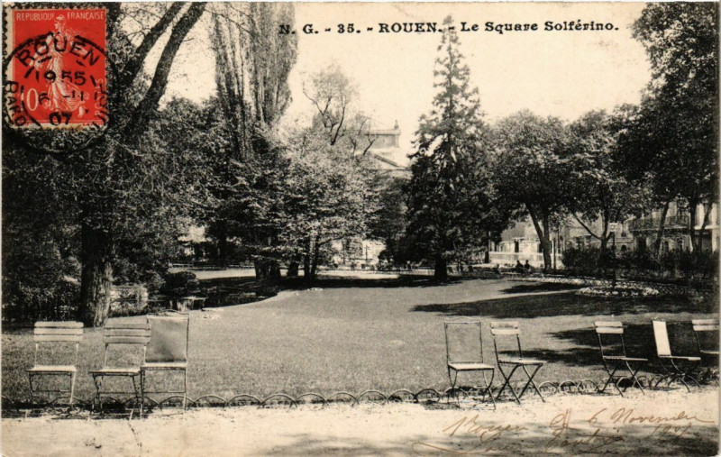 Carte postale ancienne Rouen-Le Square Solferino à Rouen
