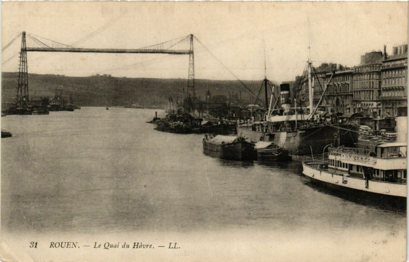 Carte postale ancienne Rouen-Le Quai du Havre à Rouen