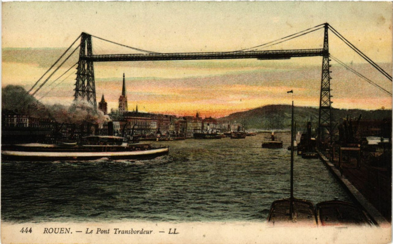 Carte postale ancienne Rouen-Le Pont Transbordeur à Rouen