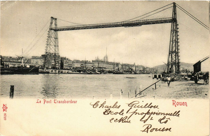 Carte postale ancienne Rouen-Le Pont Transbordeur à Rouen