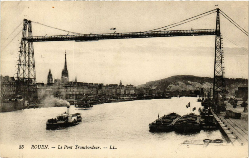 Carte postale ancienne Rouen-Le Pont Transbordeur à Rouen