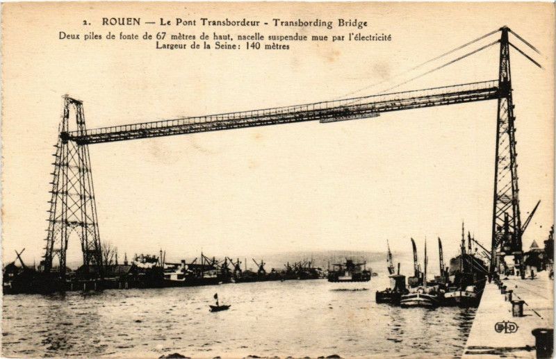 Carte postale ancienne Rouen-Le Pont Transbordeur à Rouen