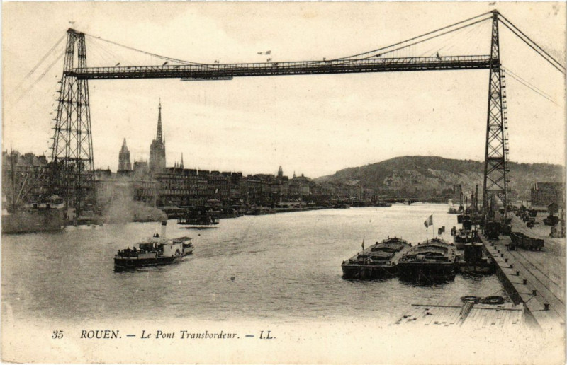 Carte postale ancienne Rouen-Le Pont Transbordeur à Rouen