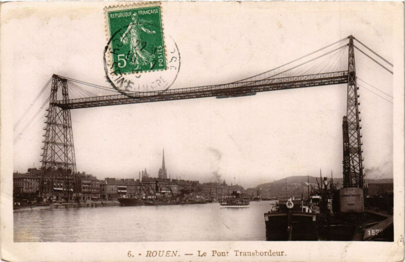 Carte postale ancienne Rouen-Le Pont Transbordeur à Rouen