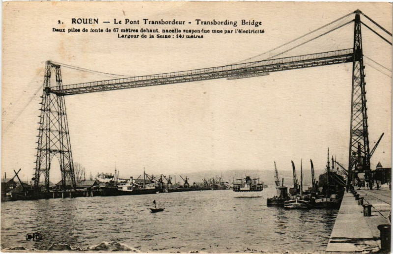 Carte postale ancienne Rouen-Le Pont Transbordeur à Rouen