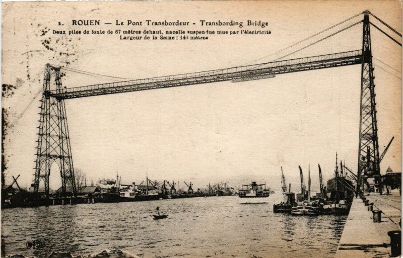 Carte postale ancienne Rouen-Le Pont Transbordeur à Rouen