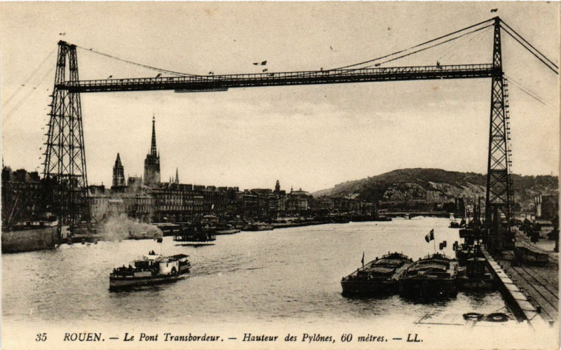 Carte postale ancienne Rouen-Le Pont Transbordeur à Rouen