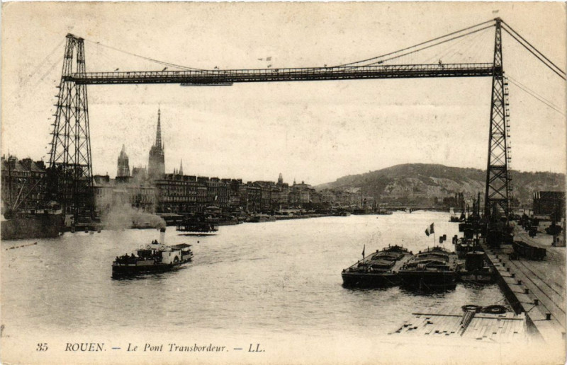 Carte postale ancienne Rouen-Le Pont Transbordeur à Rouen