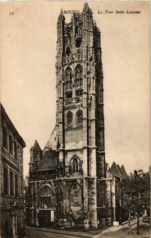 Carte postale ancienne Rouen-La Tour Saint-Laurent à Rouen
