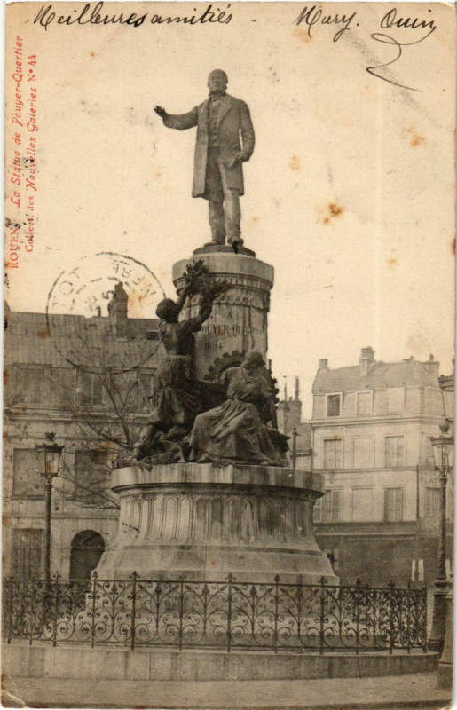Carte postale ancienne Rouen-La Statue de Pouyer-Quertier à Rouen