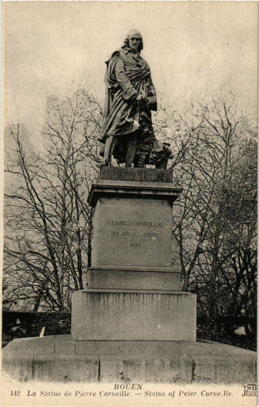 Carte postale ancienne Rouen-La Statue de Pierre Corneille à Rouen