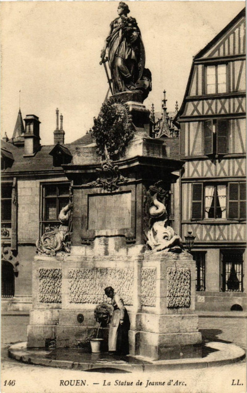Carte postale ancienne Rouen-La Statue de Jeanne d'Arc à Rouen