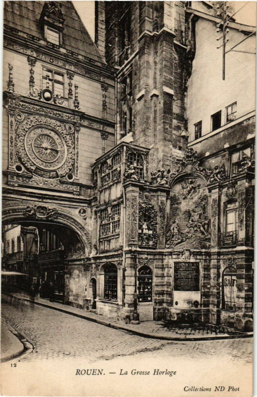 Carte postale ancienne Rouen-La Grosse Horloge à Rouen