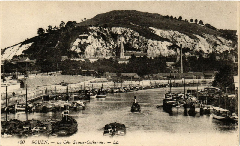 Carte postale ancienne Rouen-La Cote Sainte-Catherine à Rouen