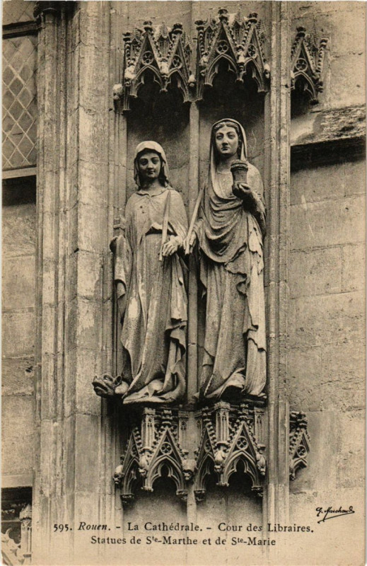 Carte postale ancienne Rouen-La Cathedrale-Cour des Libraires à Rouen
