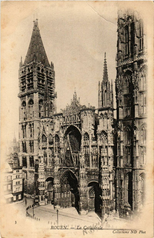 Carte postale ancienne Rouen-La Cathedrale à Rouen