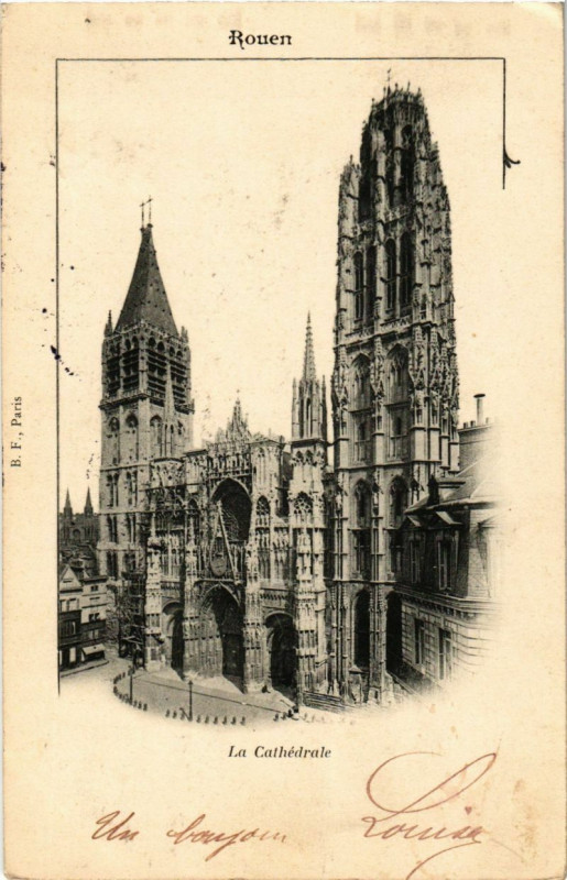 Carte postale ancienne Rouen-La Cathedrale à Rouen