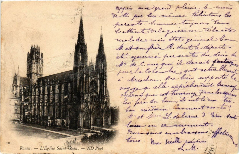 Carte postale ancienne Rouen-L'Eglise Saint-Ouen à Rouen