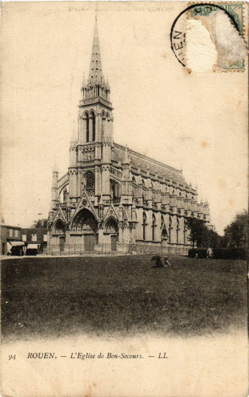 Carte postale ancienne Rouen-L'Eglise de Bon-Secours à Rouen