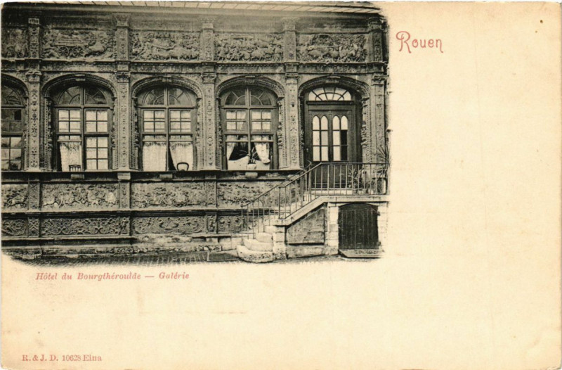 Carte postale ancienne Rouen-Hotel du Bourgtheroulde-Galerie à Rouen
