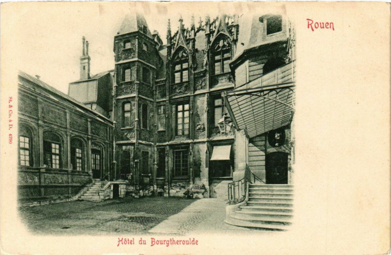 Carte postale ancienne Rouen-Hotel du Bourgtheroulde à Rouen