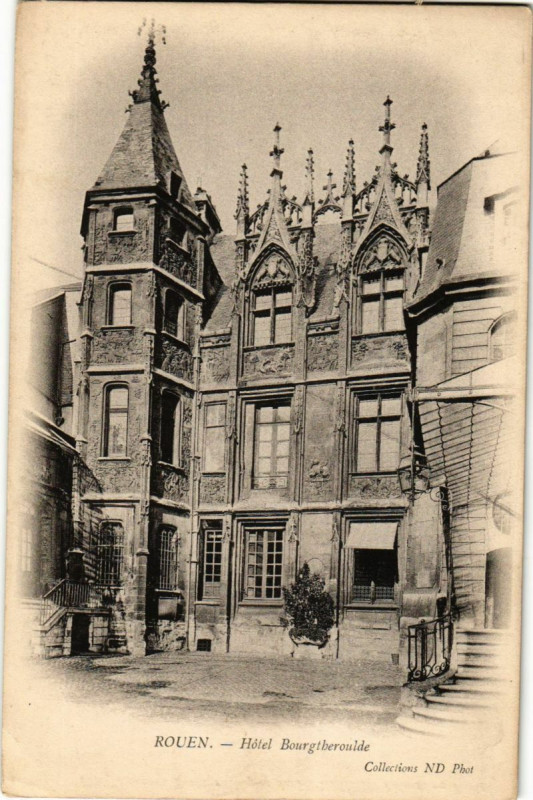 Carte postale ancienne Rouen-Hotel Bourgtheroulde à Rouen