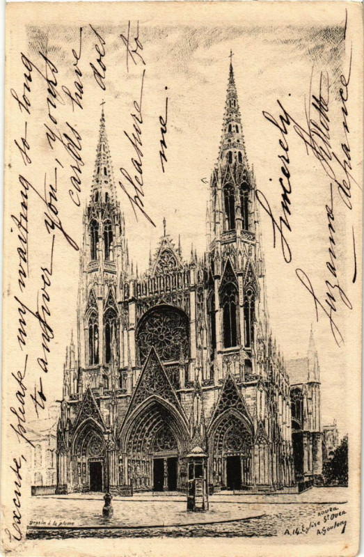 Carte postale ancienne Rouen-Eglise Saint-Ouen à Rouen