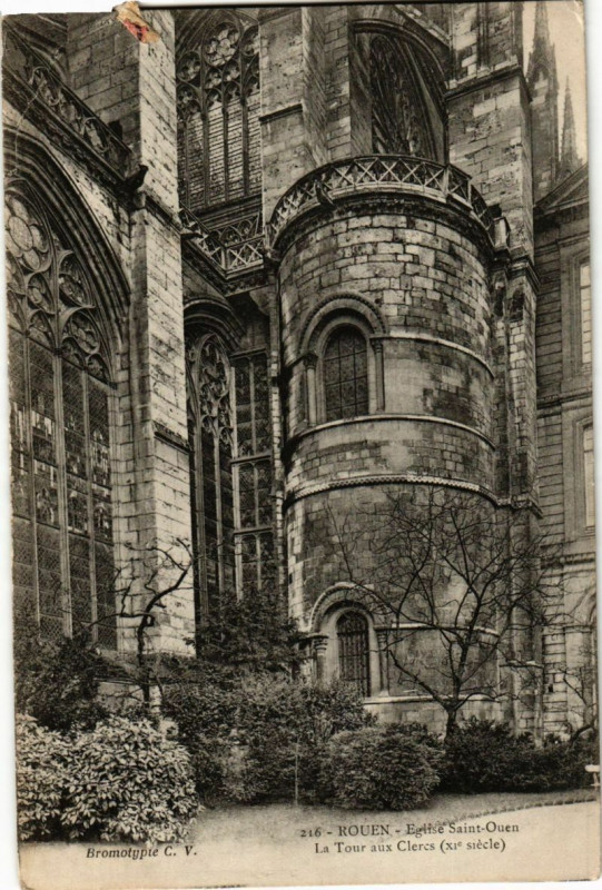 Carte postale ancienne Rouen-Eglise Saint-Ouen-La Tour aux Clercs à Rouen
