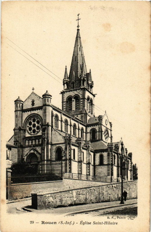 Carte postale ancienne Rouen-Eglise Saint-Hilaire à Rouen