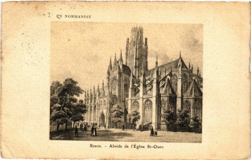 Carte postale ancienne Rouen-Abside de l'Eglise Saint-Ouen à Rouen