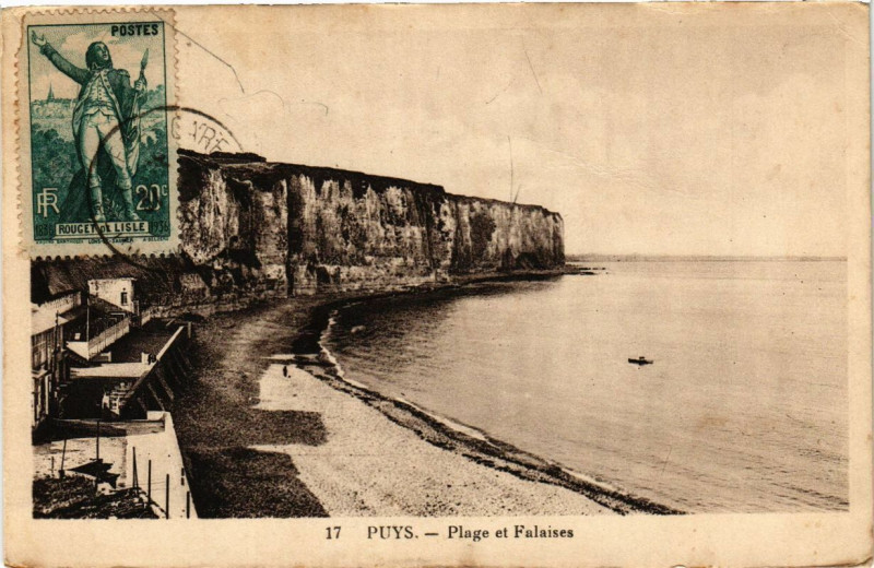 Carte postale ancienne Puys-Plage et Falaises