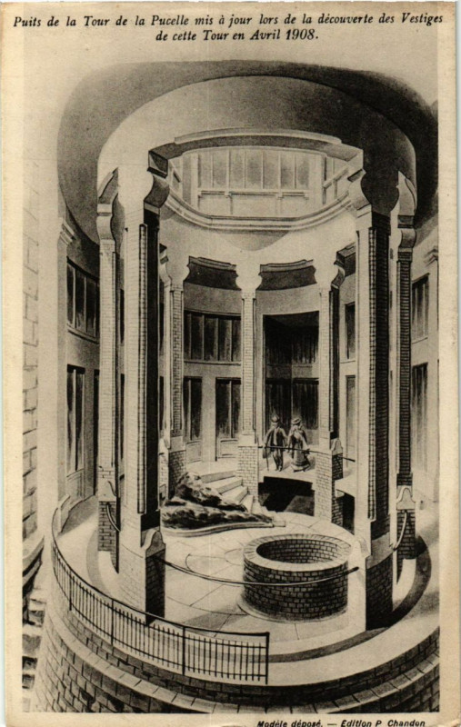 Carte postale ancienne Puits de la Tour de la Pucelle mis a jour lors de la decouverte