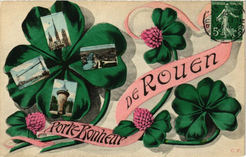 Carte postale ancienne Porte Bonheur de Rouen à Rouen
