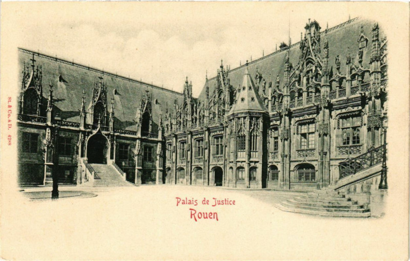 Carte postale ancienne Palais de Justice-Rouen à Rouen