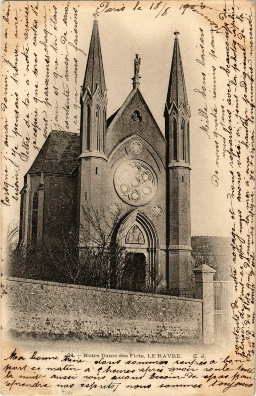 Carte postale ancienne Notre-Dame des Flots-Le Havre au Havre