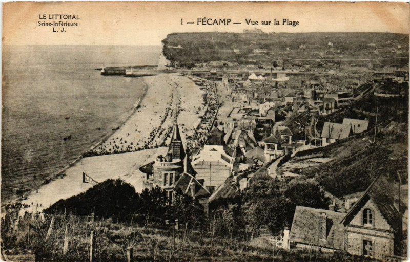 Carte postale ancienne Fecamp-Vue sur la Plage à Fécamp