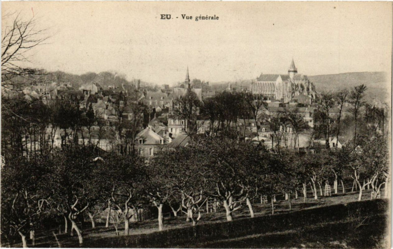 Carte postale ancienne Eu - Vue générale à Eu