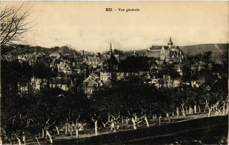 Carte postale ancienne Eu - Vue générale à Eu