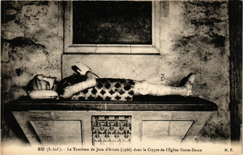 Carte postale ancienne Eu - Le Tombeau de Jean d'Artois à Eu