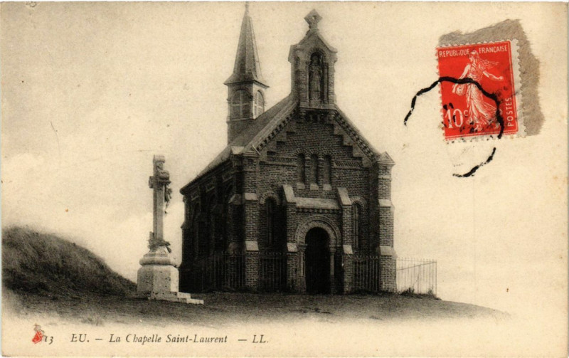 Carte postale ancienne Eu - La Chapelle Saint-Laurent à Eu