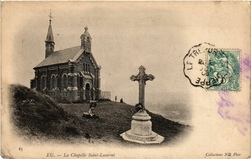 Carte postale ancienne Eu - La Chapelle Saint-Laurent à Eu