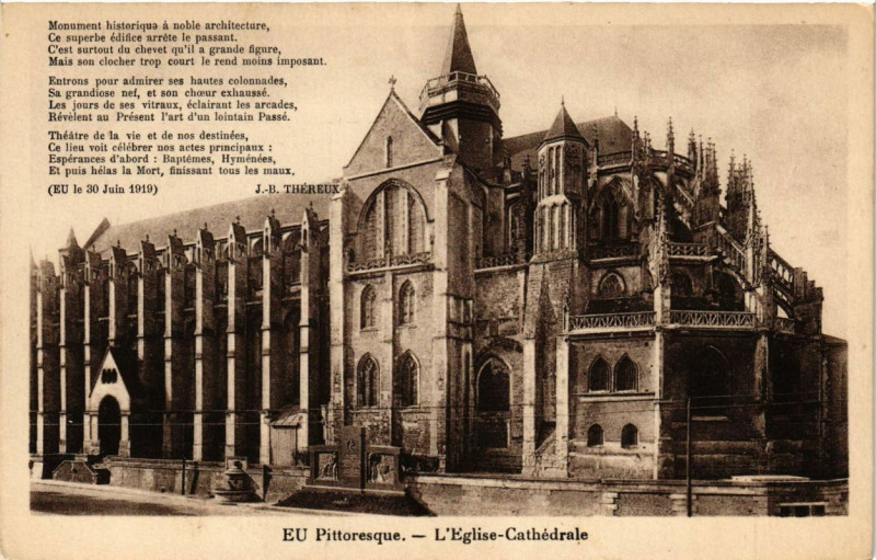 Carte postale ancienne Eu Pitt.-L'Eglise-Cathedrale à Eu