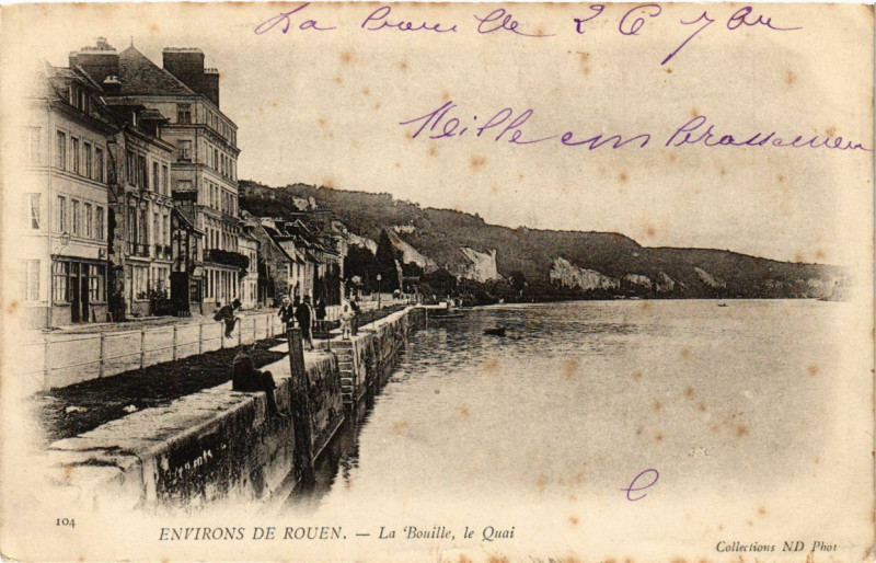 Carte postale ancienne Env. de Rouen-La Bouille le Quai à La Bouille