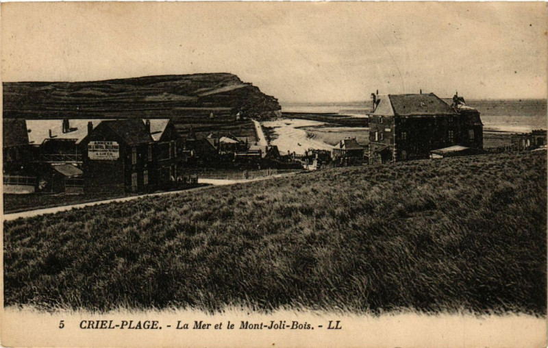 Carte postale ancienne Criel-Plage-La Mer et le Mont-Joli-Bois