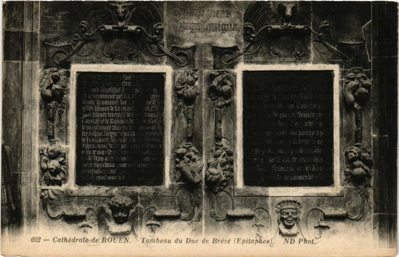 Carte postale ancienne Cathedrale de Rouen-Tombeau du Duc de Breze à Rouen